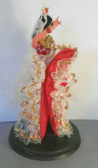 Vtg Marin Spanish/Chiclana Flamenco Dancer Doll Figurine - Golden Accents - 3