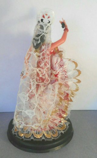 Vtg Marin Spanish/Chiclana Flamenco Dancer Doll Figurine - Golden Accents - 4