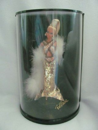 Bob Mackie Gold Barbie 1990 Mermaid In Display Case Exclusive Series