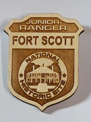 Fort Scott Natiomal Park Junior Ranger Wooden Badge
