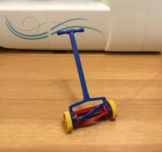 Lawn Mower Vintage Plastic Doll House Furniture Ideal Renwal Size 3/4” Tin Litho