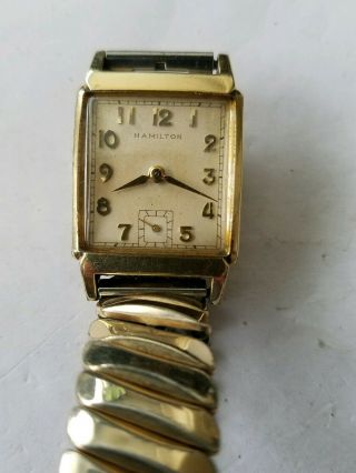 Vintage Hamilton 14k Gf Mens 19 Jewel Watch