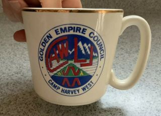 Bsa Vintage Golden Empire Council Camp Harvey West Coffee Mug 8oz Nos