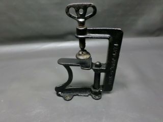 Antique Cast Steel Bench Mount Clamp / Vise - Swivel - Pat.  1906 Clamp Tool