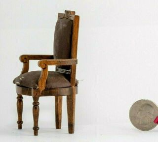 Chair Wooden Doll House Furniture Miniature Dollhouse Armchair Antique Vintage