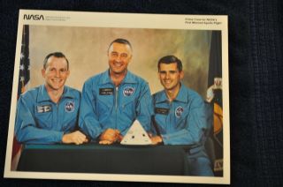 Official Nasa Apollo 1 Mission Crew Photo 8 X 10 White,  Grissom And Chaffee