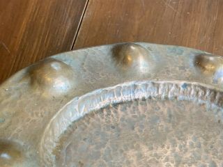 Antique Arts & Crafts Era Hammered Copper Oval Plate or Bowl 3