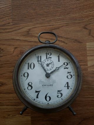 Antique Ingraham National Call 8 Day Alarm Clock