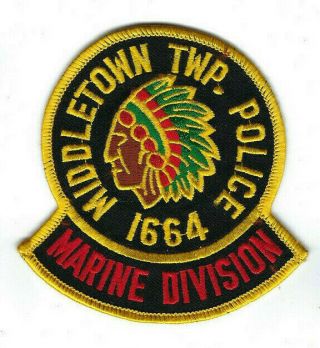 Middletown Twp.  (monmouth Co. ) Nj Jersey Police Marine Division Patch -
