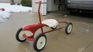Rare Antique Jet Racer Speedy Irish Mail Cart Push Pull Toy Pedal Car Wheels