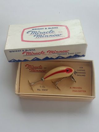 Wright& Mcgill Miracle Minnow Lure On Display Card Inbox Denver Colorado