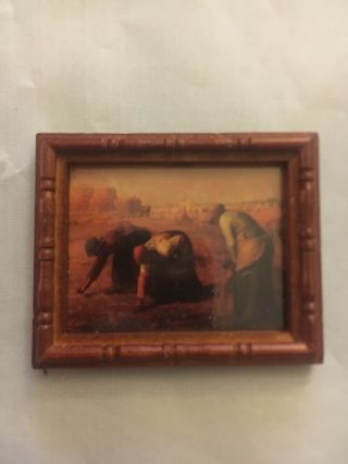 Framed Dollhouse Miniature Picture Civil War Plantation Workers.