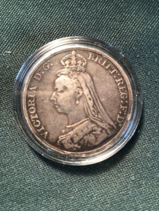 Queen Victoria Antique Great Britain 5 Shilling Silver Coin (1891)