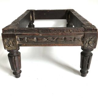 Federal Style Footstool Frame Only Carved Wood 13” Stool Diy Antique