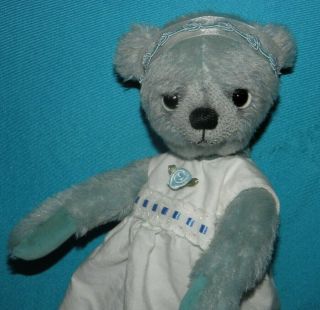 Vintage Blue Mohair 10 " Freya Bracken Teddy Bear By Artist Julia Horton Signed
