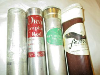 4 Fly Rod Tubes / Cases Just Tubes Orvis 47 " Fenwick 45 " Autumn 50 " Unknown 49