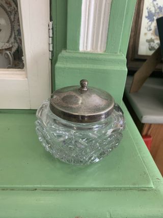 Lovely Vintage Cut Glass Sugar Bowl With Lid
