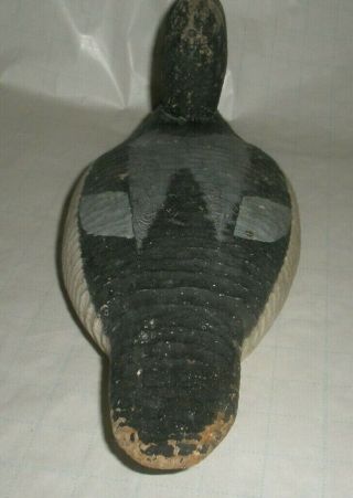 Vintage Antique Rough Solid Wood Duck Decoy Glass Eyes Painted 4