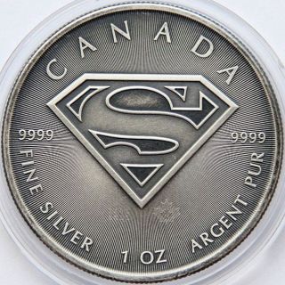 Canada 2016 $5 Superman 1 Oz Silver Antique Finish Only Few Available