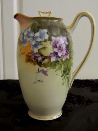 Drop Dead Gorgeous Antique Nippon Chocolate Pot Hand Painted Floral Scene