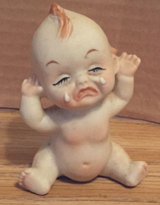 Vintage Kewpie Baby Doll Figure Sitting Salt Shaker 3 1/4 " Bisque Porcelain