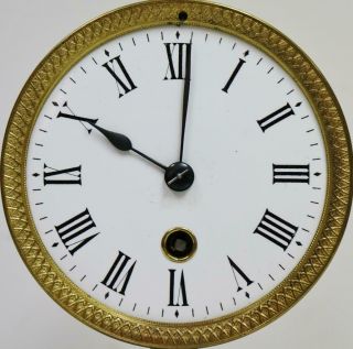 Rare Antique French Portico Mantel Clock 8 Day Timepiece Clock Under Glass Dome 8