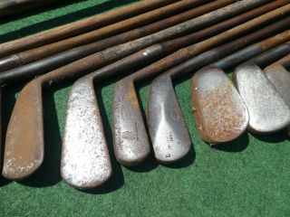 12 Vintage Hickory irons in need of restoration old golf antique memorabilia 3