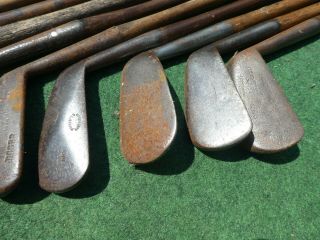 12 Vintage Hickory irons in need of restoration old golf antique memorabilia 4