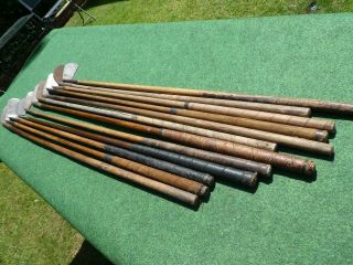 12 Vintage Hickory irons in need of restoration old golf antique memorabilia 6