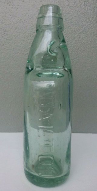 Antique Dalton Wharton Aqua Blue Embossed Codd Bottle