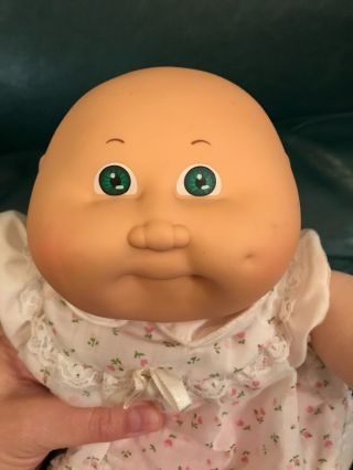 Vintage 1985 Cabbage Patch Kids Preemie Doll - No Hair Green Eyes One Dimple