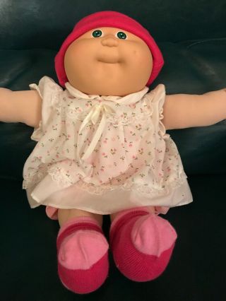 Vintage 1985 CABBAGE PATCH KIDS Preemie Doll - No Hair Green Eyes One Dimple 3