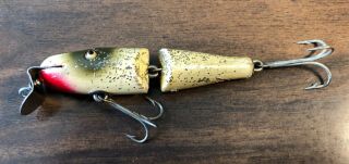 Vintage Creek Chub Jointed Pikie Minnow Wooden Lure 2718 Silver Flash - 3.  5 "