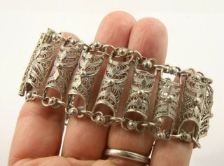 Antique Victorian Edwardian C1910 Quality Silver Filagree Bracelet
