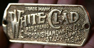 Vintage White Clad Ice Box Brass Plaque