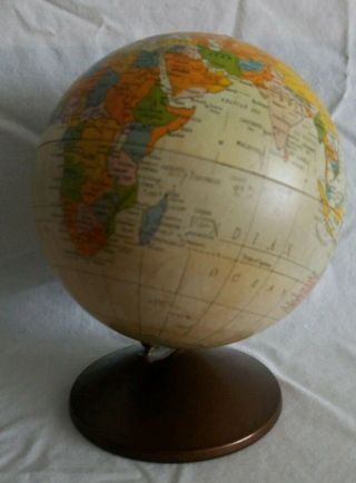 Vintage Replogle Globe The Revere 6 Inch World Spinning Metal Made In Usa (bank)