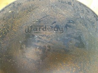 Antique LARGE Wardway Model 1433 Cast Iron Skillet Frying Pan at least sz 9 4