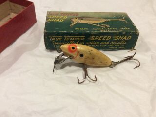 Vintage True Temper Speed Shad Fishing Lure Pearl W Box