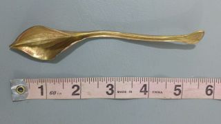 Michael Michaud " Table Art " Antiqued Brass Leaf Spoon Shaped