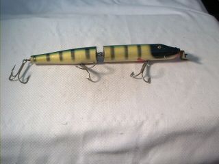 Vintage Old Wood Fishing Lure Creek Chub Sioux City Jointed Giant Pikie Perch