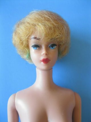 Vintage Barbie Doll Blonde Bubblecut Barbie Straight Leg Mattel 60 