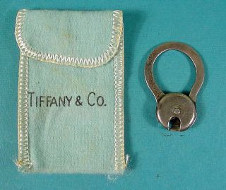 Tiffany & Co Sterling Sterling Silver Keychain Key Ring Vintage Antique W/ Bag