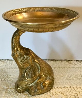 Vintage Brass Elephant Dish / Candle Holder