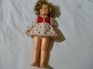Vintage 1972 Ideal Shirley Temple Doll 16 " Stand Up And Cheer Polka Dot Dress