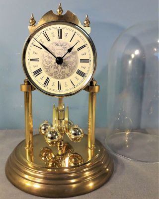 Vintage Blandford Anniversary Mantel Clock with Glass Dome,  Quartz,  West Germany 2