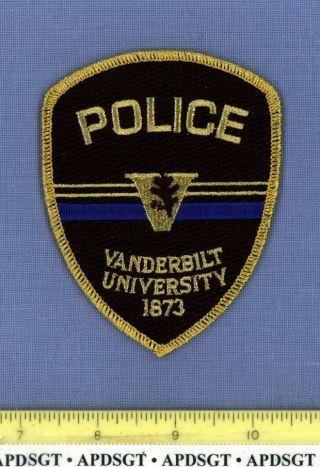 Vanderbilt University Knoxville Tennessee School Campus Police Patch Gold Mylar