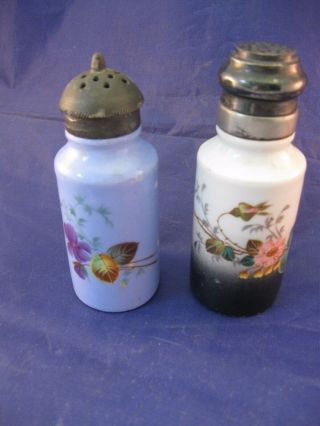 Two Antique Salt Shakers - Beautifully Decorated