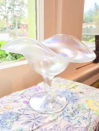 Antique Fenton Art Glass Persian Pearl Stretch Carnival Compote - 3 Day