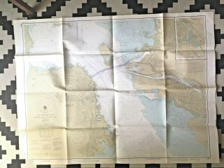 Vintage Nautical Chart of SAN FRANCISCO BAY - 1984 NOAA Soundings Map (4 ' x 3 ') 2