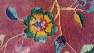 Antique Art Deco Nichols Chinese Floral Wool Rug 2 X 4 2